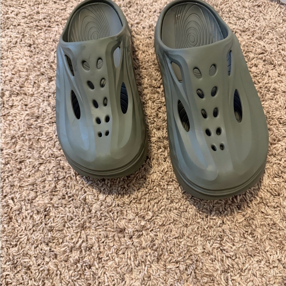 Hoka Kids Green Slip-On Slippers